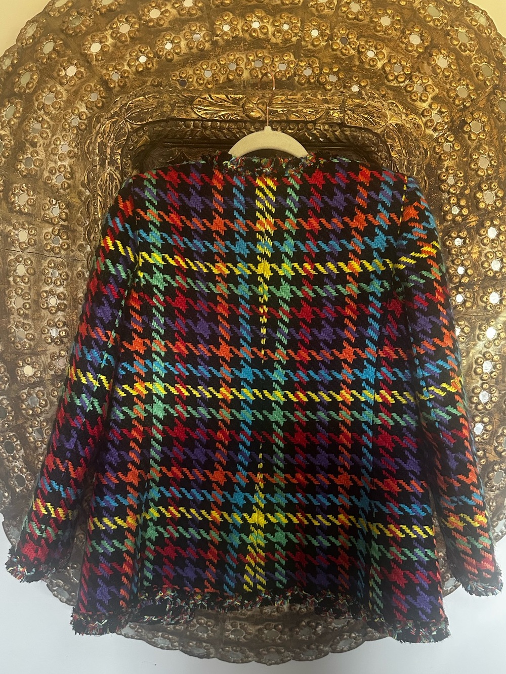 Alice + Olivia Multicolor Houndstooth Blazer Small